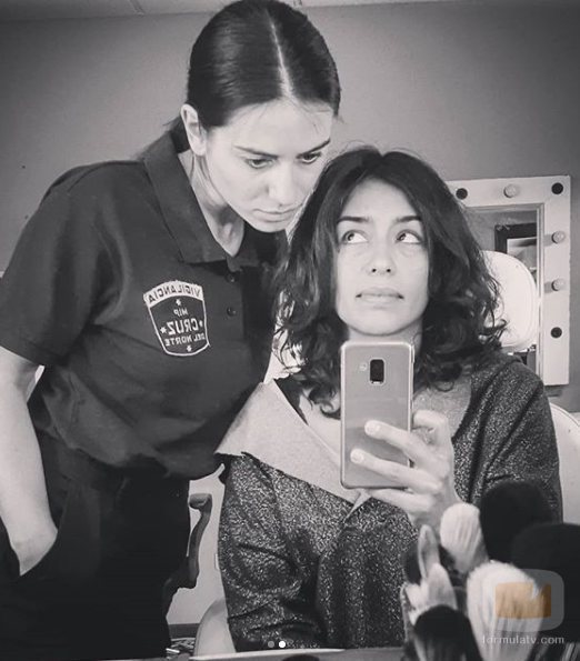 Adriana Paz y Zaïra Pérez en el rodaje de 'Vis a vis'