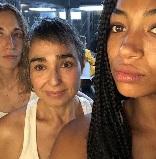 Marta Aledo, María Isabel Díaz y Berta Vázquez en el rodaje de 'Vis a vis'