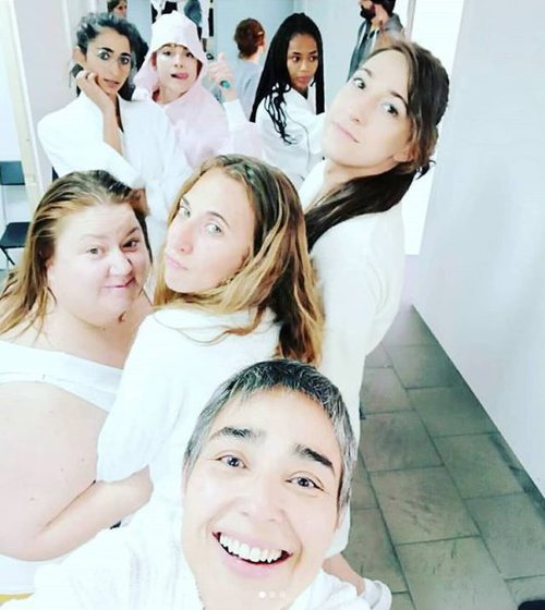 Parte del elenco de actrices en el rodaje de 'Vis a vis'