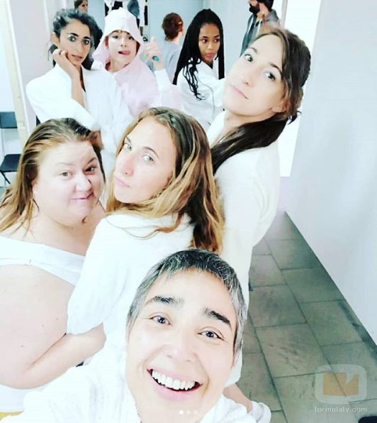 Parte del elenco de actrices en el rodaje de 'Vis a vis'