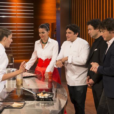 Marta, los jueces y Mauro Colagreco en la final de 'MasterChef 6'