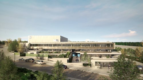 Imagen del exterior de la sede de Netflix en España