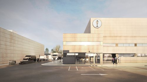 Imagen de la entrada de la sede de Netflix en España