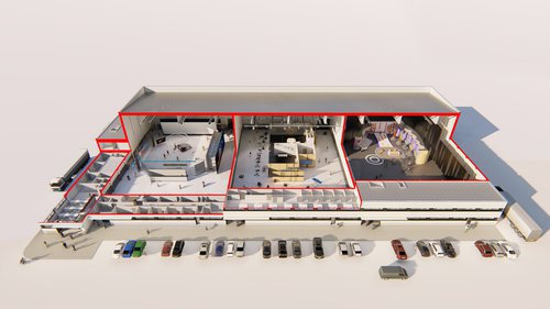 Plano del interior de los platós de la sede de Netflix en España