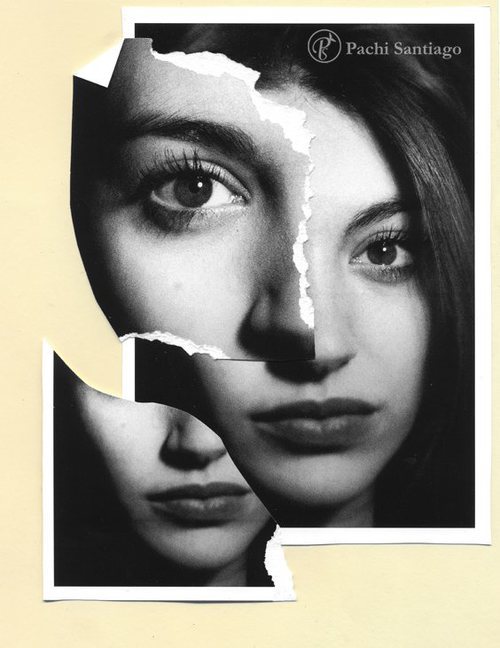 Collage del rostro de Ana Guerra en la sesión "Lo bueno de Lo Malo"