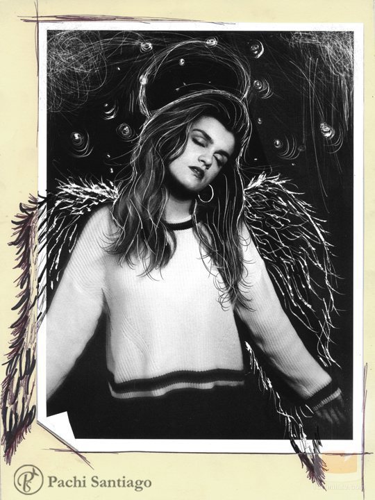 Amaia retratada como un ángel en "El alma de Almaia" de Pachi Santiago