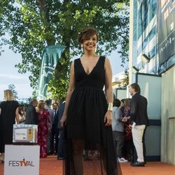 Cristina Villanueva, presentadora de 'laSexta Noticias', en la alfombra naranja del FesTVal 2018