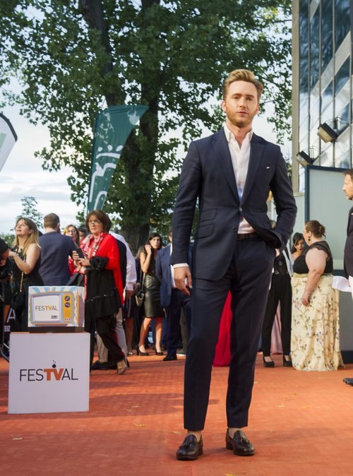 Pablo Rivero en la alfombra naranja del FesTVal 2018