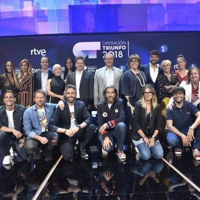 Toda la familia de 'OT 2018' posan juntos en la rueda de prensa