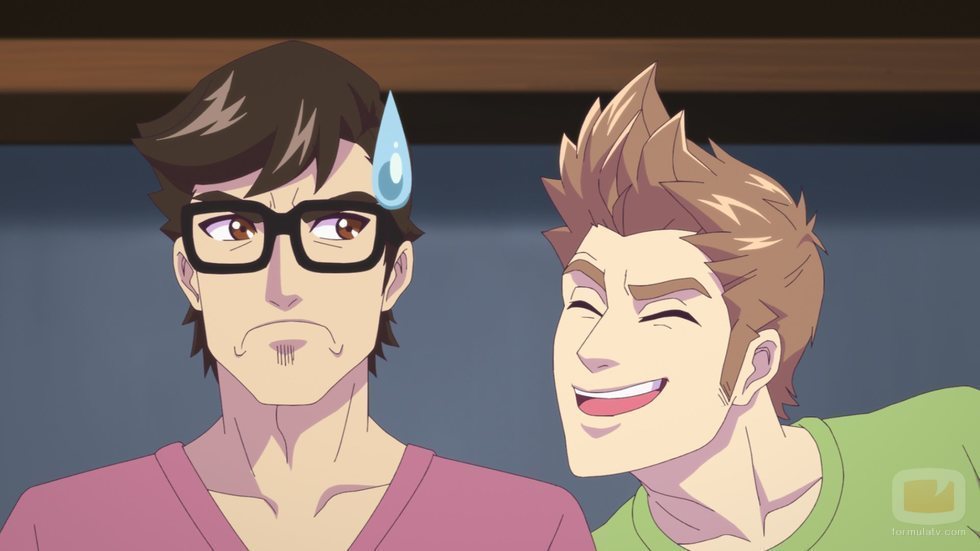 Rubius y Mangel caracterizados en 'Virtual Hero', serie de Movistar+