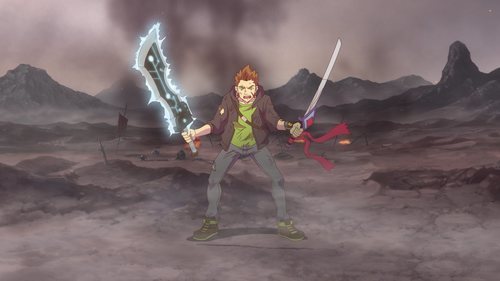 El personaje de Rubius luchando en 'Virtual Hero', serie de Movistar+