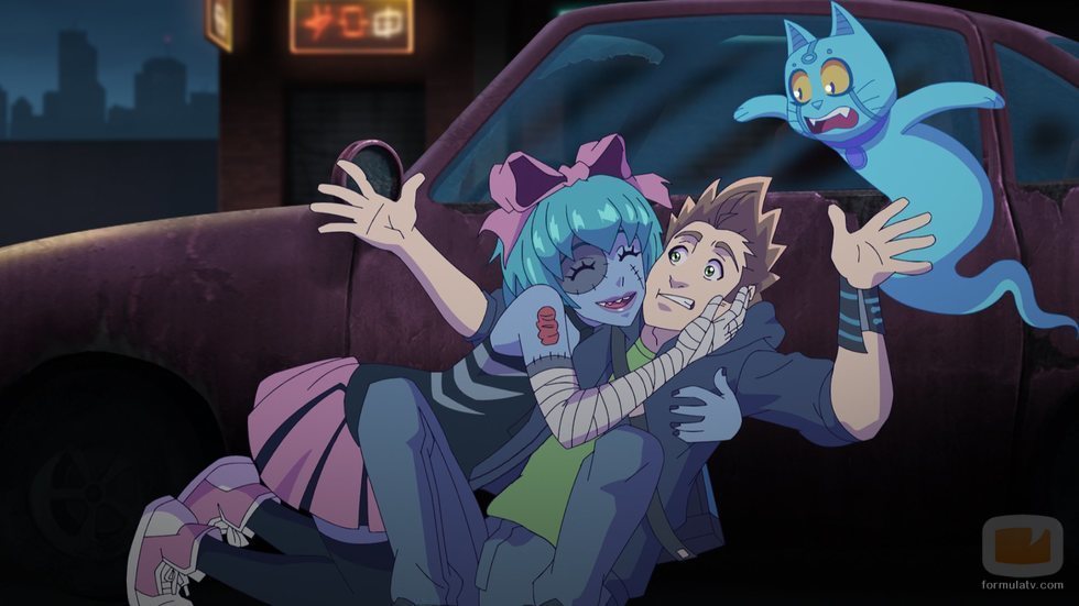Zombirella abraza a Rubius en 'Virtual Hero'