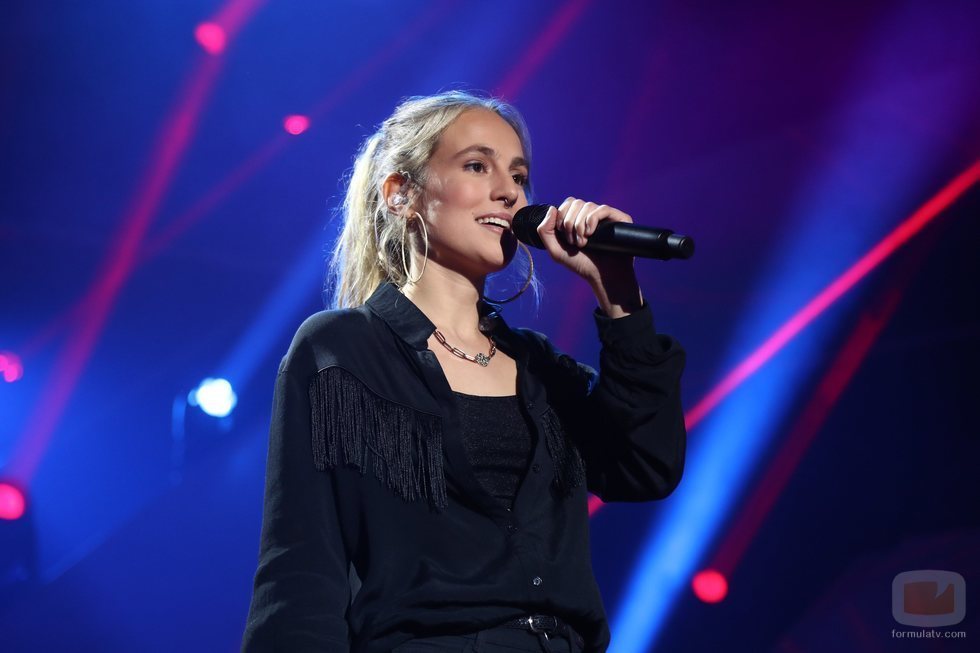 María durante su actuación en la Gala 1 de 'OT 2018'