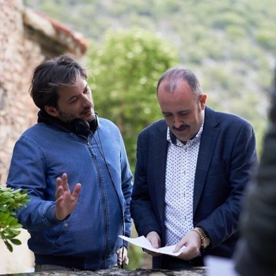 Carlos Areces, uno de los protagonistas de 'El pueblo', ensaya con Alberto Caballero