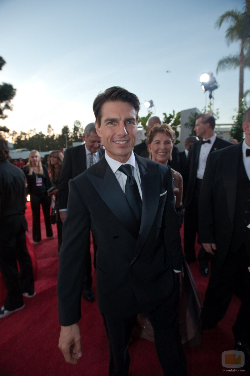 Tom Cruise sobre la alfombra roja de los Globos de Oro 2009