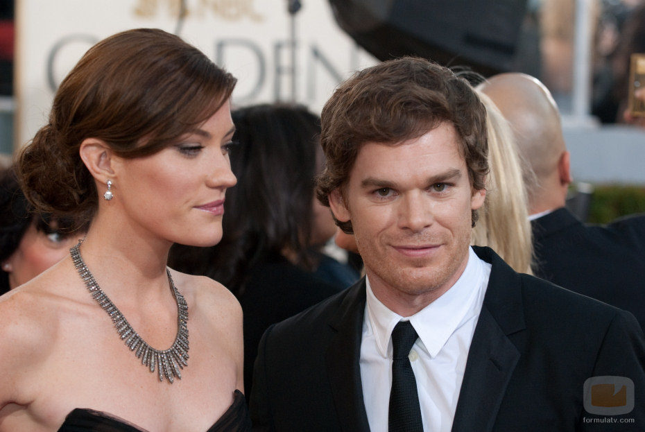 Jennifer Carpenter y Michael C. Hall en los Globos de Oro de 2009