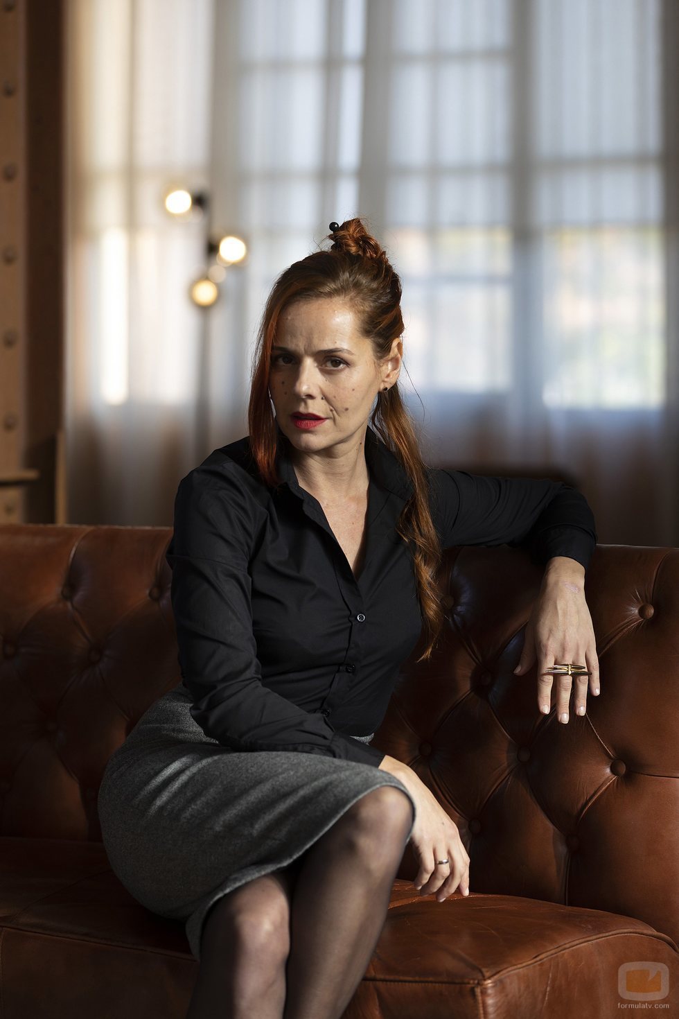 Posado de Miryam Gallego en la presentación de 'Instinto', serie de Movistar +