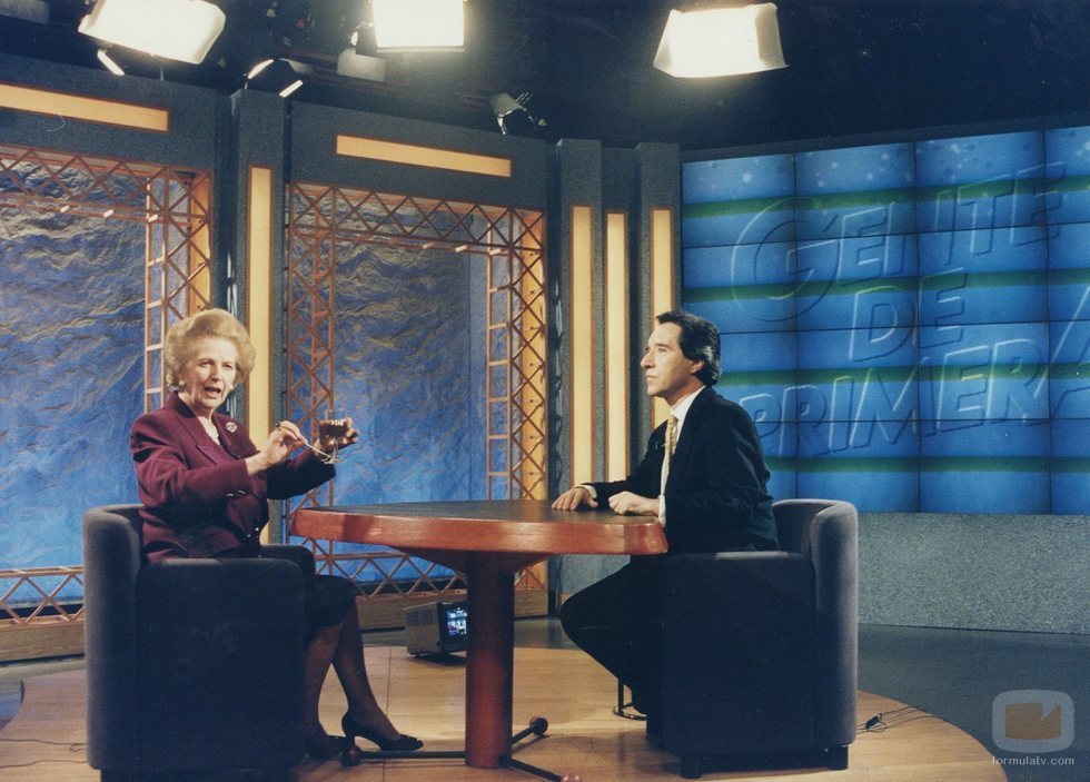 Iñaki Gabilondo charla con Margaret Thatcher, imagen de archivo para 'Imprescindibles'