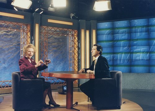 Iñaki Gabilondo charla con Margaret Thatcher, imagen de archivo para 'Imprescindibles'
