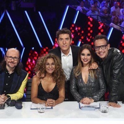El jurado y Manel Fuentes en la gala 6 de 'Tu cara me suena'