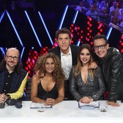 El jurado y Manel Fuentes en la gala 6 de 'Tu cara me suena'