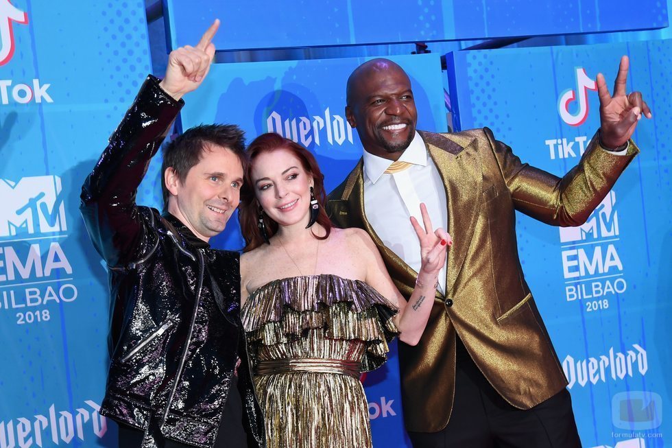 Matt Bellamy, Lindsay Lohan y Terry Crews, juntos en los EMAs 2018