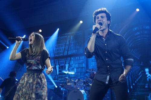 Sabela y Miki en su actuación de la Gala 7 de 'OT 2018'