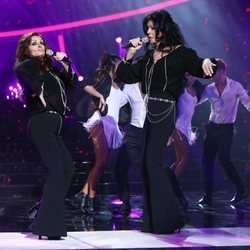 Anabel Alonso y Bibiana Fernández en la Gala 7 de 'Tu cara me suena'