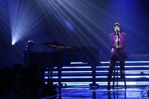 Natalia Lacunza en su actuación de la Gala 8 de 'OT 2018'