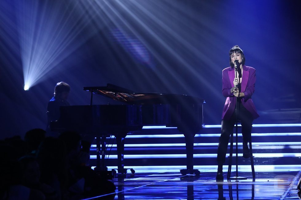 Natalia Lacunza en su actuación de la Gala 8 de 'OT 2018'