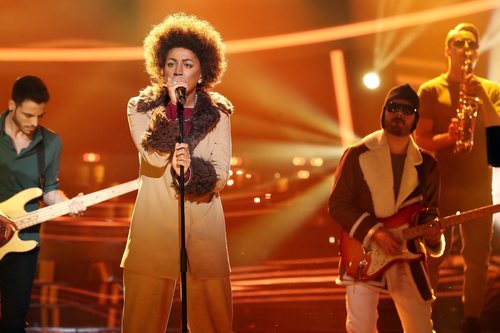 Mimi en la piel de Macy Gray en la Gala 8 de 'Tu cara me suena'