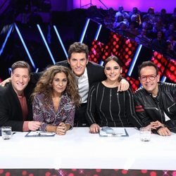 El jurado y el presentador de 'Tu cara me suena' en la novena gala del concurso