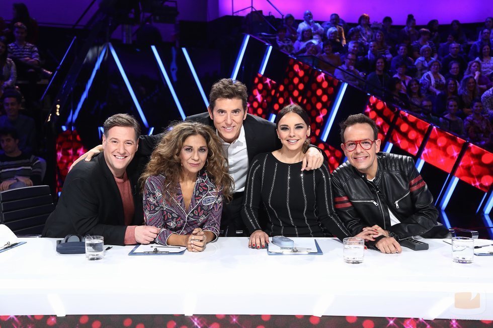 El jurado y el presentador de 'Tu cara me suena' en la novena gala del concurso