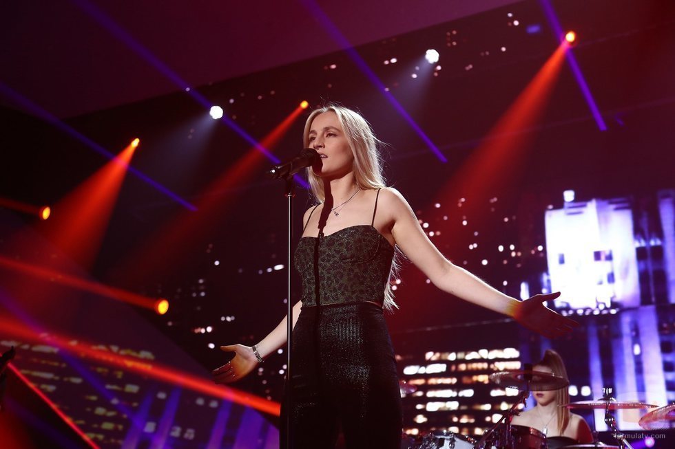 María en su actuación de la Gala 10 de 'OT 2018'