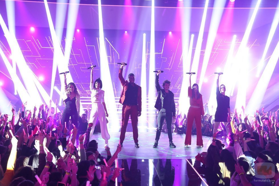 Los concursantes de 'OT 2018' en la actuación grupal de la Gala 12