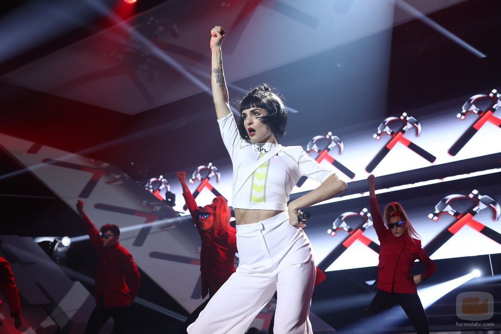 Natalia en su actuación de la Gala 12 de 'OT 2018'