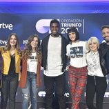 Los finalistas de 'OT 2018' con Noemí Galera y Roberto Leal en la rueda de prensa