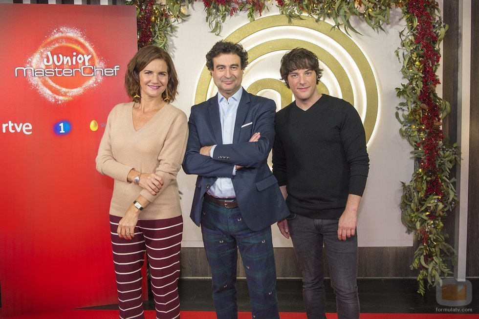 Samantha, Pepe y Jordi en la presentación de 'MasterChef Junior 6'