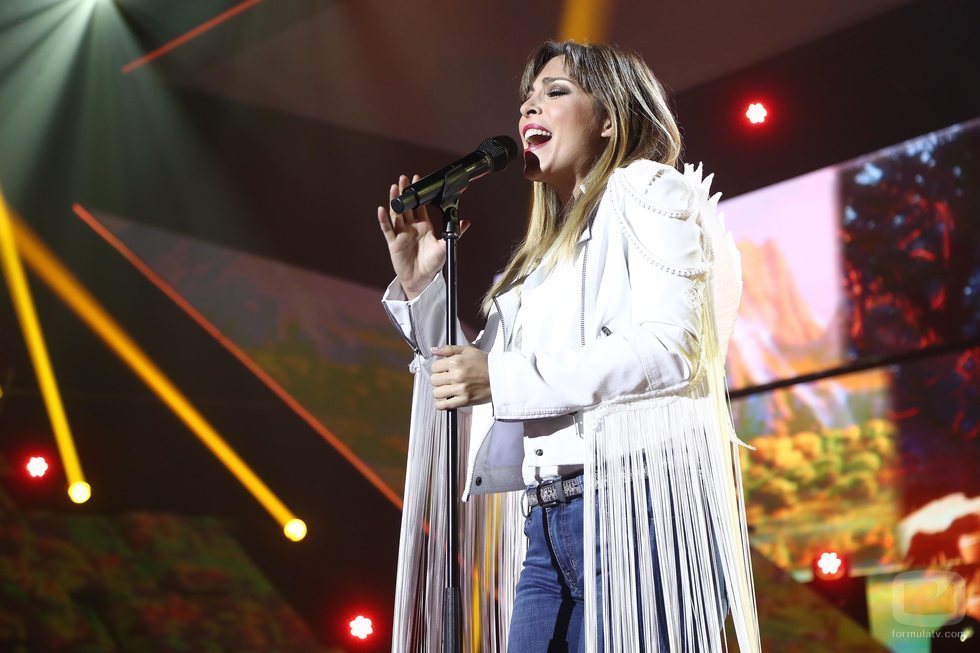 Gisela cantando en la Gala de Navidad de 'OT 2018'