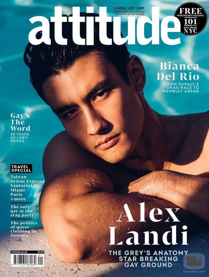 Alex Landi, doctor gay de 'Anatomía de Grey', en la portada de la revista Attitude