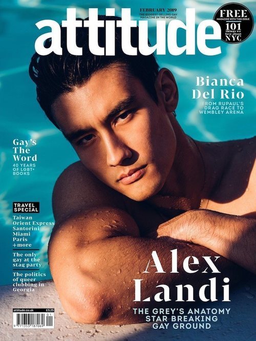 Alex Landi, doctor gay de 'Anatomía de Grey', en la portada de la revista Attitude