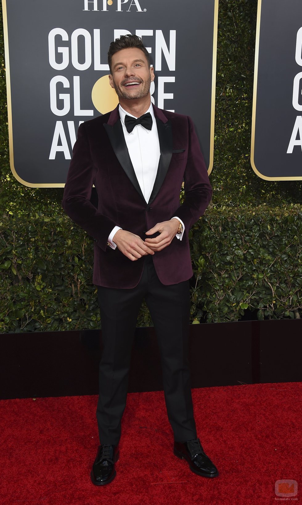 Ryan Seacrest en la alfombra roja de los Globos de Oro 2019