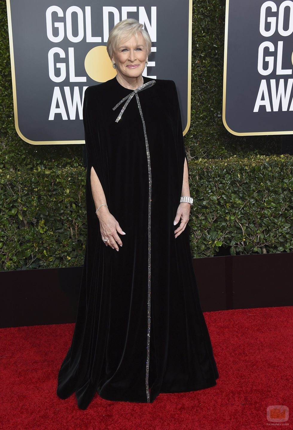 Glenn Close en la alfombra roja de los Globos de Oro 2019