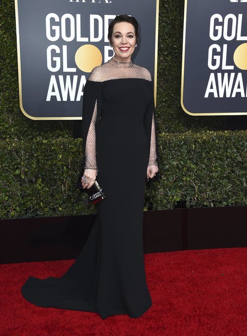Olivia Colman en la alfombra roja de los Globos de Oro 2019