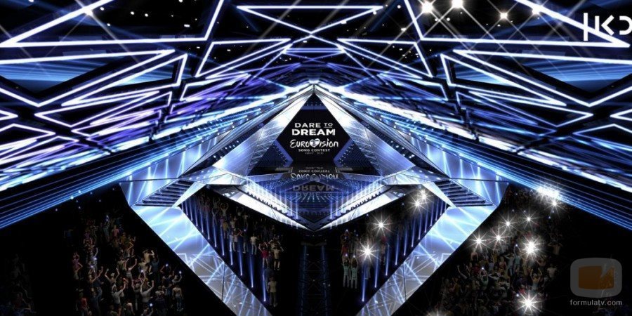 Vista superior del escenario de Eurovisión 2019