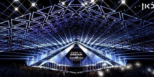 Vista frontal del escenario de Eurovisión 2019