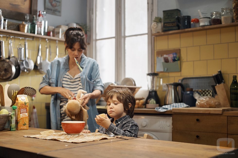 Sandra con su hijo en la segunda temporada de 'Mira lo que has hecho'