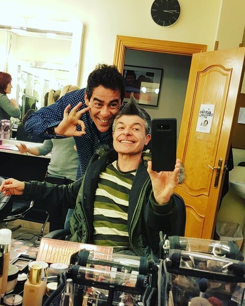 Nacho Guerreros y Pablo Chiapella en el rodaje de la temporada 12 de 'La que se avecina'