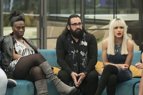 Carolina Sobe, Ylenia Padilla y Juan Miguel durante la Gala 5 de 'GH Dúo'