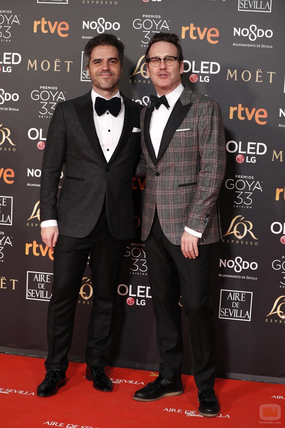 Ernesto Sevilla y Joaquín Reyes en la alfombra roja de los Goya 2019